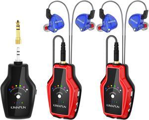 KIMAFUN 2.4G Wireless in-Ear Monitor System IEM System Transmitter Beltpack Receiver for Stage Performance, Band Rehearsal, Guitar Amplifier, Bass Amp, Speakers, Camera Record, Live Broadcast