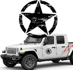 20'' Black Distressed Army Star Body Hood Trunk Door OffRoad Vinyl Decal Sticker