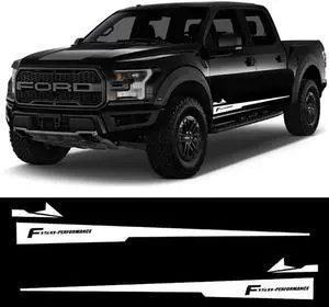 2X White Vinyl Decal Sticker Graphics Sport Car Body Side Door for F150 F-150