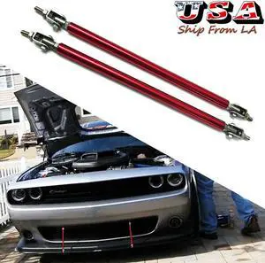 2Pcs Adjustable Front Bumper Lip Splitter Strut Rod Tie Support Bar Universal Fit