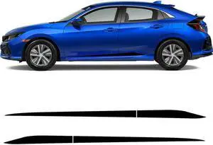 2Pcs Carbon Fiber Sticker Side Skirt Sill Decal for Honda Civic 10th 2016-2020