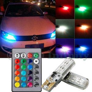 T10 921 194 168 W5W 2825 Remote Control 3W RGB Multicolor LED Parking Light Bulb