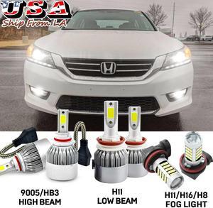 For 2013-2015 Honda Accord LED Headlight High Low + Fog Light Bulbs 9005 H8 H11