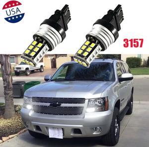 2x 3157 White 6000K LED Backup Reverse Light Bulbs For GMC Sierra 1500 2500 3500 HD