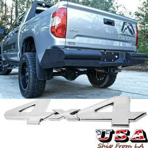 4x4 Chrome Aluminum Emblem Fender Trunk Badge Sticker for Toyota Tundra Tacoma Dodge Ram 4x4 Chrome Aluminum Emblem Fender Trunk Badge Sticker for Toyota Tundra Tacoma Dodge Ram