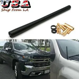 7'' inches Car Short Matte Black Antenna Topper Replacement Mast FM/AM Radio Signal for Chevy GMC Silverado Sierra 1500 2500 3500 HD Denali