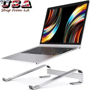 Laptop Stand, Aluminium Portable Removable Ventilated Detachable Ergonomic Laptop Riser, Laptop Holder Compatible with MacBook Notebook Air/Pro HP Dell Lenovo All Laptops 10''-18'' Silver