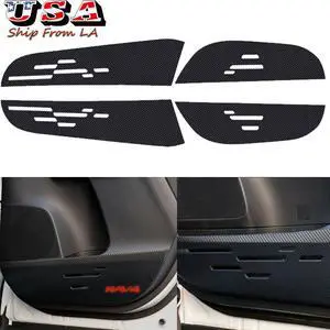 For 2013 2014 2015 2016 2017 2018 Toyota RAV4 Carbon Fiber Interior Door Anti Kick Panel Cover Protection Trim Film