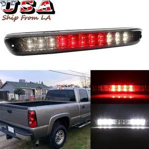 Smoked LED High Mount Third 3RD Brake Cargo Stop Light Lamp Housing For 2007-2014 Chevy Chevrolet Silverado GMC Sierra 1500 2500 3500 HD