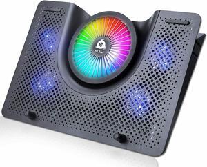 Laptop Cooling Pad Metal Phone Stand w/RGB Background Lighting for 11"-19" Gaming Laptop Notebooks
