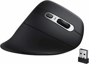 Rechargeable Ergonomic Mouse Vertical Wireless 2.4GHz 2400DPI Bluetooth Mouse for Laptop, Tablet, PC, Mac, Windows 7/8/10, Android iOS