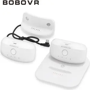 BOBOVR B2 Dock Twin Charger Station Combo with 2 5200mAh B2 Battery Pack Cycle Power Supply for Oculus/Meta Quest2 for PICO4 VR