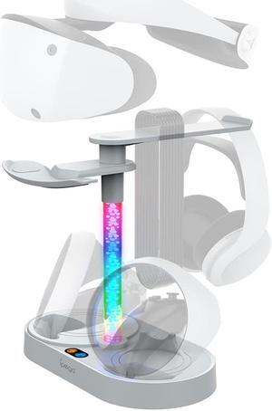 PS VR2 magnetic rainbow charging stand can be stored glasses headphones PSVR2 handle seat charger with dazzling RGB lights
