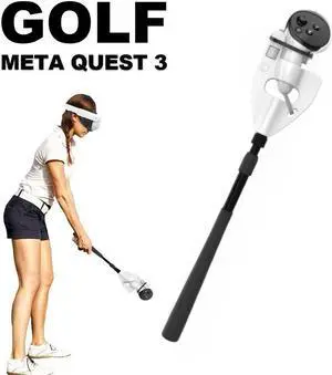 Sovawin VR Golf Club Handle Attachment For Meta Quest 3/Pro Controller Accessories for Golf+ Golf5 eClub to Enhance VR Game Experience Black