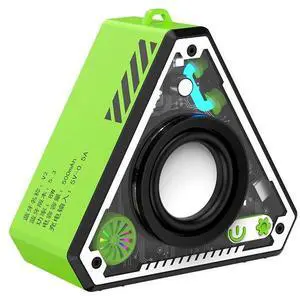 SOVAWIN Bluetooth 5.3 Colorful LED Portable Triangle Mech Speaker with Carrying Handle