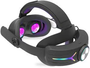 Adjustable RGB Elite Head for Meta Quest 3S with Built-in 12000mAh Battery Headband for Oculus Quest 3S Accessories
