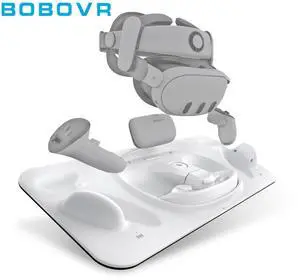 BOBOVR D3 Charging Dock All-in-One Power Station Compatible with Meta Quest3 Headset Controllers and B100 Battery Simultaneously