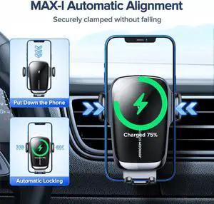 15W Qi Car Phone Holder Wireless Car Charger Automatic Alignment Car Mount CD Air Vent Mount Car Charger Universal