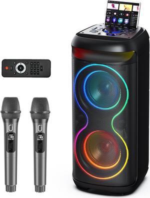 JYX Karaoke Machine for Adult, Bluetooth Speaker with Microphone, Portable Home Singing Karaoke Speaker System with Dynamic Colorful LED Lights, TWS Support