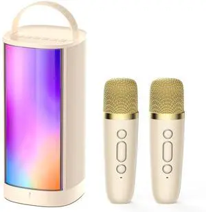 JYX Bluetooth Speaker with Microphone, Portable Speaker with Strap, Party Speaker with Lights, Wireless Outdoor Speaker,Fun Sound Effects, D31