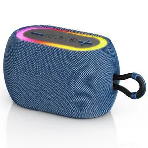 JYX Portable Speaker, 30W Powerful Stereo Sound Bluetooth Speaker with Light, Waterproof Speaker for Outdoor, Supports TF card, USB, IPX7, L1-Blue