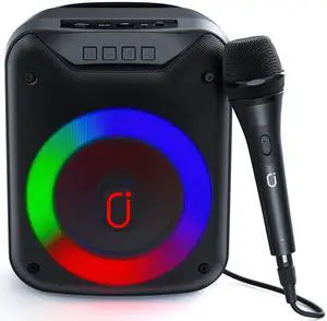JYX Wireless Karaoke System with Microphone, Outdoor Speaker, Party Sing Machine with Lights, Portable PA System, D18