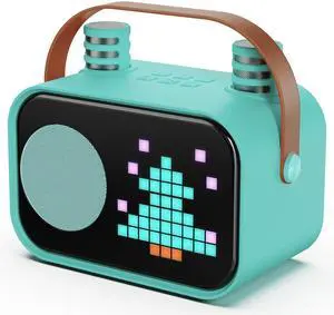 JYX Karaoke Machine, Home Karaoke System with 15 Animated Dispaly Modes, Mini Portable Wireless Karaoke Machine with 2 Microphones, Green