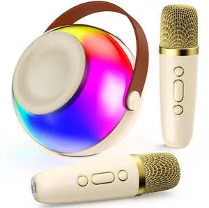 JYX Mini Karaoke Machine Set, Portable Bluetooth Speaker with 2 Microphones for Adults Kids, Singing Machine Home Karaoke System with RGB Colorful Light, D25W-T JYX Mini Karaoke Machine Set, Portable Bluetooth Speaker with 2 Microphones for Adults Kids, Singing Machine Home Karaoke System with RGB Colorful Light, D25W-T