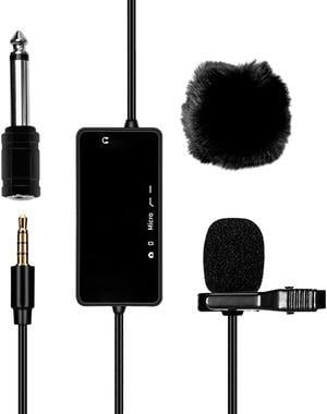 Lavalier Microphone, SIDANDE-mic04 Hands Free Clip-on Lapel Mic with Omnidirectional Condenser for Podcasting, Recording, DSLR, Camera, Smartphone, PC, Laptop 236 in Cable