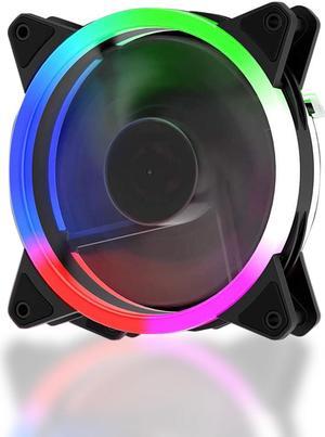 Computer Case Fan 120mm LED Silent Fan for Computer Cases, CPU Coolers, and Radiators Ultra Quiet,1Pack Colorful Case Fan