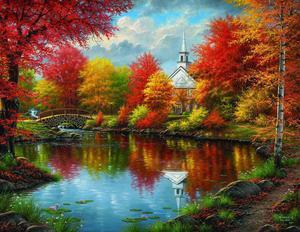 Autumn Tranquility 1000+ pc Large Piece Jigsaw Puzzle by SunsOut
