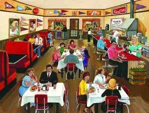 Downtown Cafe 300 pc Jigsaw Puzzle