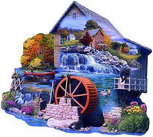 The Old Mill Stream 1000 pc Special Shaped Jigsaw Puzzle by SUNSOUT INC