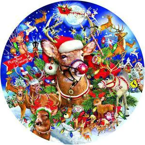 SUNSOUT INC Reindeer Madness 1000 pc Jigsaw Puzzle