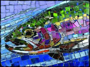 Stained Glass Rainbow Trout 1000 pc Jigsaw Puzzle by SUNSOUT INC
