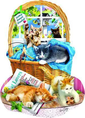 Free Kitties 1000 pc Special Shaped Jigsaw Puzzle by SUNSOUT INC