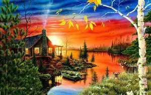 Autumn Evening 550 pc Jigsaw Puzzle by SunsOut