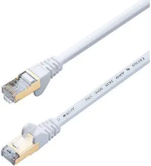 CAT 6A / CAT 7 Ethernet JAVEX Patch Cable Network Internet Cord RJ45 Standard 600MHz 10Gbps UL Listed Jumper LAN for Modem Router Computer Switches 25 FT White
