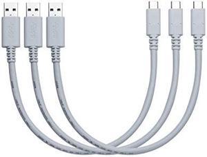 JAVEX [1FT, 3 Pack] USB 3.1 Gen2 10Gpbs Type-C to A Cable, Cool Grey