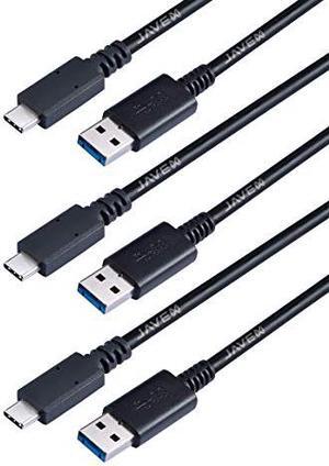 JAVEX [USB-IF Certified][3 Pack] USB 3.1 Gen2 10Gpbs Type-C to A Cable, 1M (3.3FT) X3, Black