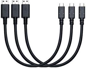 JAVEX [1FT, 3 Pack] USB 3.1 Gen2 10Gpbs Type-C to A Cable, Black