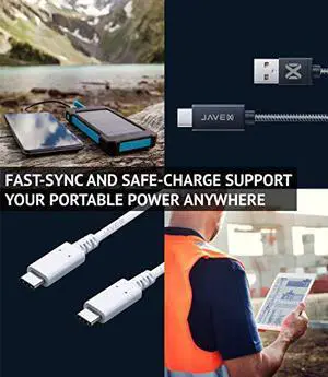JAVEX USB [3 Pack] Type-C to A Cable, Reinforced Wire Structure,3,3FT+6FT+10FT, Black