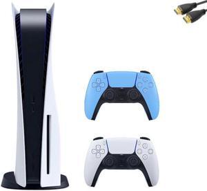 Sony PlayStation 5 Console and an Additional DualSense Wireless Controller - Starlight Blue, Bundle with JAWFOAL HDMI Cable