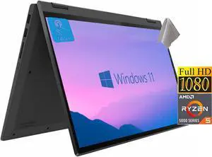 Lenovo Flex 5 Laptop, 14.0" FHD Touch Display, AMD Ryzen 5 5500U, 16GB RAM, 256GB PCIe SSD, AMD Radeon Graphics, Windows 11 Home ,JAWFOAL HDMI Cable