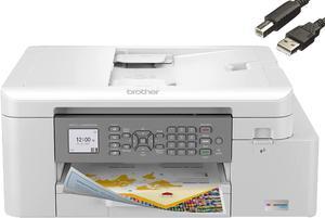 Brother MFC-J4335DW INKvestment Tank All-in-One Color Inkjet Printer, Print Scan Copy Fax, Auto 2-Sided Printing, Wireless Printing, 4800 x 1200 dpi, White - Bundle with JAWFOAL Printer Cable