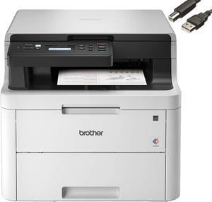Brother HLL3290CDW Wireless Compact Digital Color Laser AllinOne Printer Duplex Printing Print Scan Copy  600 x 2400 dpi 25ppm 250sheet Works with Alexa  Bundle with JAWFOAL Printer Cable