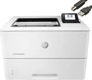HP Laserjet Enterprise M507n Monochrome Printer with Built-in Ethernet, 1200 x 1200 dpi, 650-sheet Input Feeder, 45 ppm, 512 MB, 2.7-inch LCD Control Panel, Bundle with JAWFOAL Printer Cable