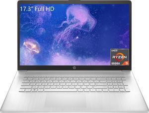 HP 17 Laptop, 17.3" FHD IPS Display, AMD Ryzen 5 5500U Processor(Beat i5-10500), 8GB RAM, 512GB SSD, AMD Radeon Graphics, Bluetooth, Webcam, HDMI, Windows 11 Home in S Mode, Natural Silver, Cefesfy