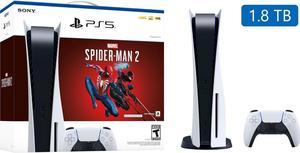 PlayStation_PS5 Video Game Console (Disc Edition) - Marvel's Spider-Man 2 Bundle - Upgraded 1.8TB PCIe Gen 4 NVNe SSD Gaming Console