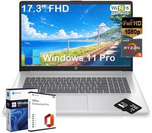 HP 17.3" FHD Flagship Laptop for Business and Students, AMD Ryzen 5 7430U (6-core), 300 nits IPS Display, 32GB DDR4, 1TB SSD, Wi-Fi 6, Windows 11 Pro